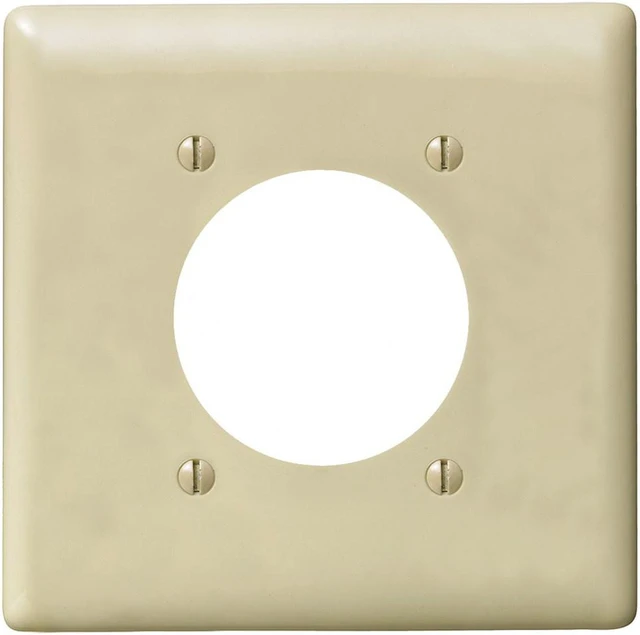 Main image of Hubbell Bryant NPJ703I Single Receptacle Plate, 2-Gang 1 Device-Gang, Mid-Size, Ivory Nylon