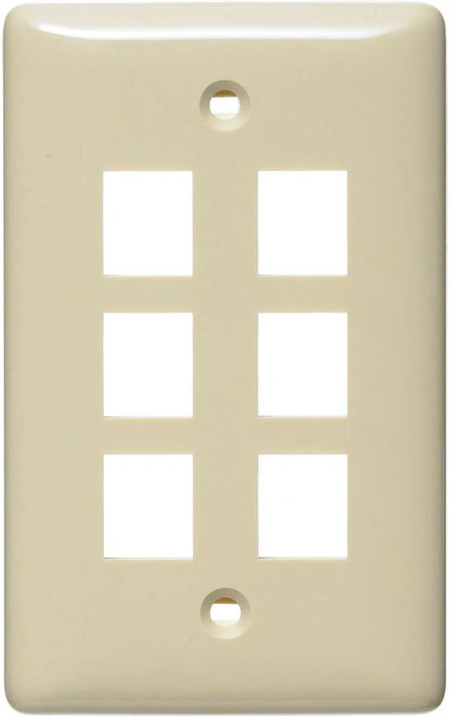 Alt view image 2 of 2 - Hubbell netSELECT 6 Sockets Single Gang Faceplate