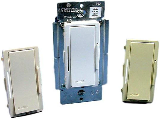 Main image of Leviton VZM10-1LZ White Ivory Light Almond Vizia 1000W/VA SP/3-Way Dimmer Switch