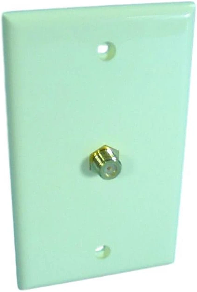 Main image of Almond Cable Jack Wallplate Coaxial Video Connector 40981-A