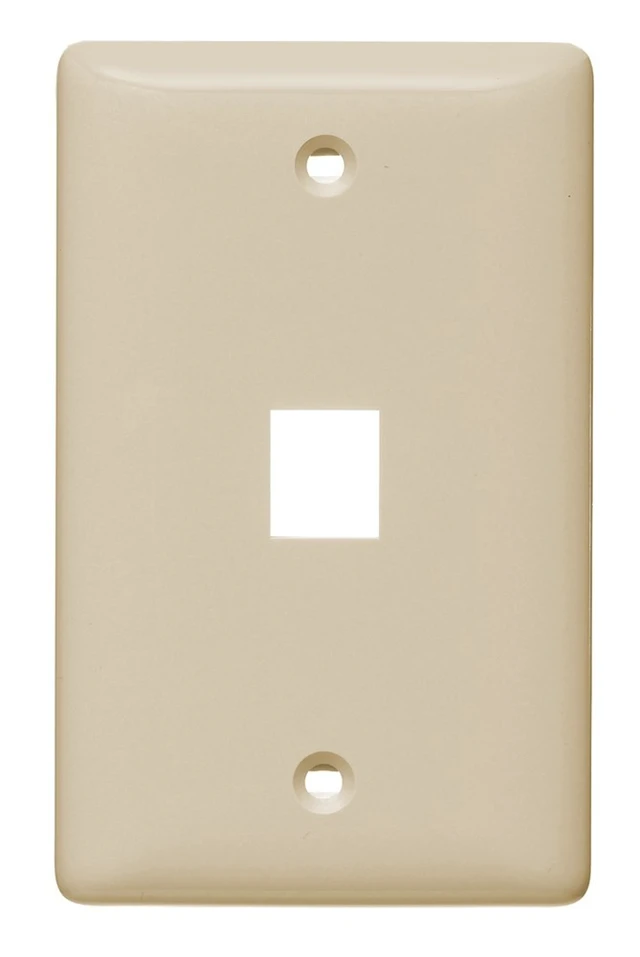 Alt view image 2 of 2 - Hubbell Wiring Almond 1-Port NSP11AL 1-Gang Multimedia Faceplate Cover
