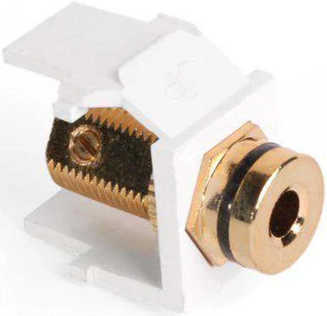 Alt view image 7 of 7 - Leviton 40837-BWE QuickPort Banana Jack Black Stripe, White