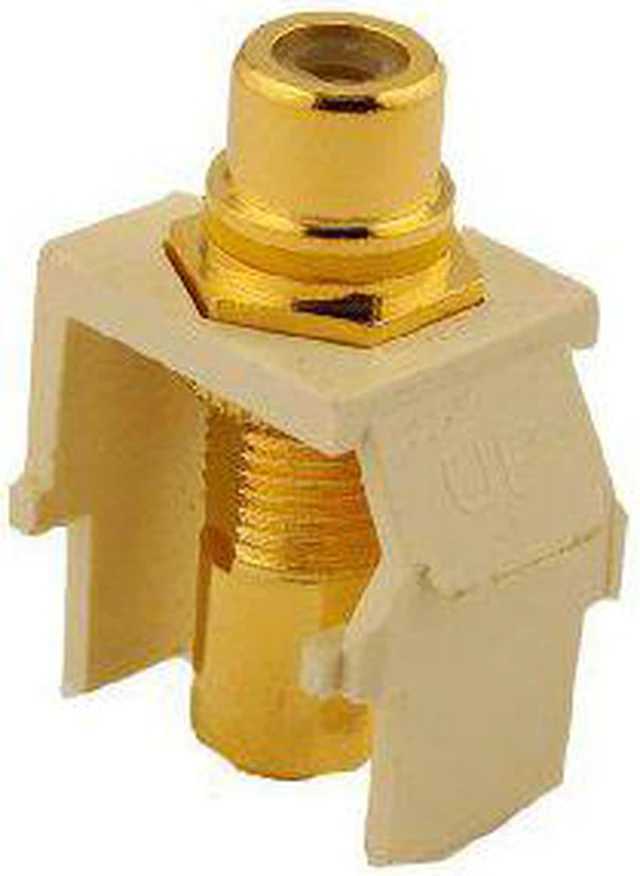 Alt view image 7 of 8 - Snap In RCA Jack Almond w Yellow