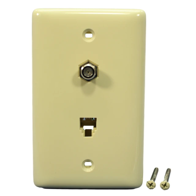 Alt view image 2 of 2 - Hubbell Wiring Devices NS747I Telephone Wall Jack, Ivory