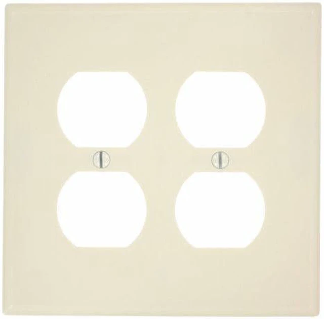 Main image of Leviton 80516-T Light Almond Midway Two Gang Duplex Receptacle Wall Plate