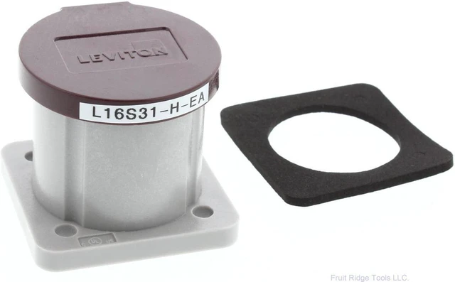 Main image of Leviton 16S31-H NEMA Type 3R Enclosure with Automatic Closing Lid for Single Pole Cam-Type Panel Receptacle, Thermoplastic Housing and Cover, Stainless Steel Torsion Spring, Brown