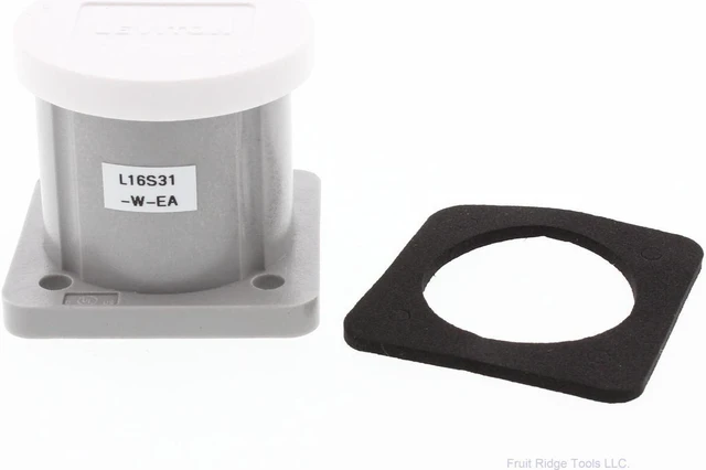 Main image of Leviton 16S31-W NEMA Type 3R Enclosure with Automatic Closing Lid for Single Pole Cam-Type Panel Receptacle, Thermoplastic Housing and Cover, Stainless Steel Torsion Spring, White