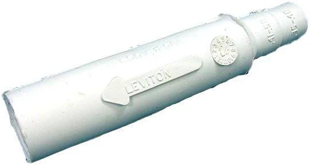 Main image of Leviton Insulator Sleeve for Male Cam-Type Detachable Plug, 15 Series, Taper Nose, 15SDF-48W, White