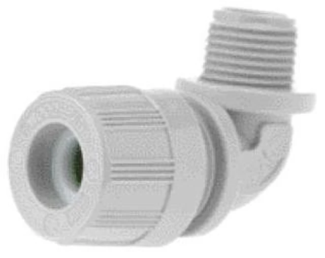 Main image of Daniel Woodhead 5531 .5" NPT Thread 90° Male Nylon Lock Nut Strain Relief Sealing Grip .437-.500" Cable