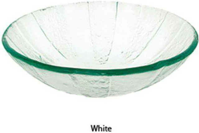 Main image of Decolav White Pinwheel Art Glass Vessel Sink 1090-WH