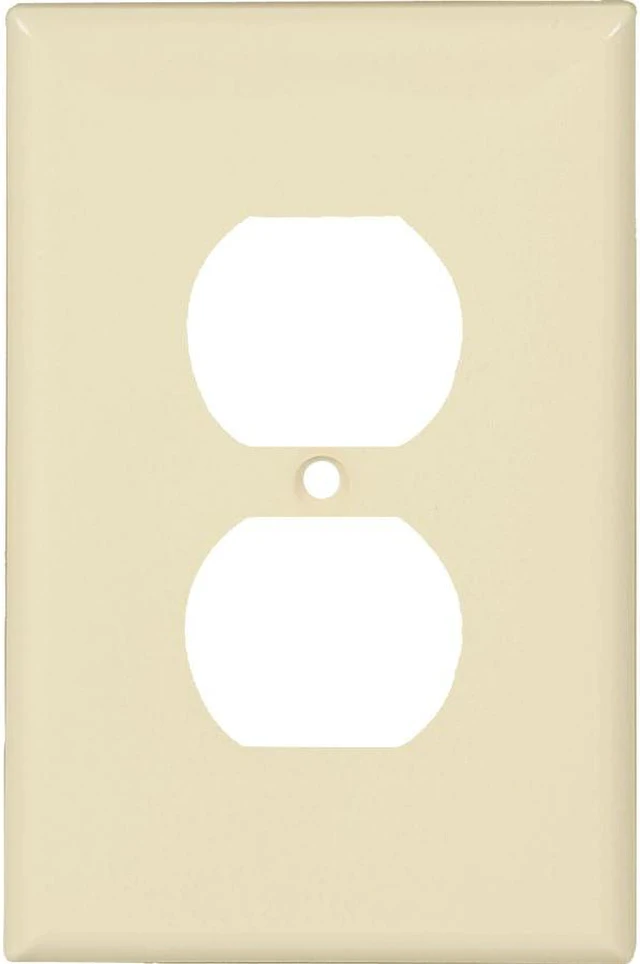Main image of Cooper PJ8A Almond Mid-Size Unbreakable Single Gang Duplex Receptacle Wall Plate