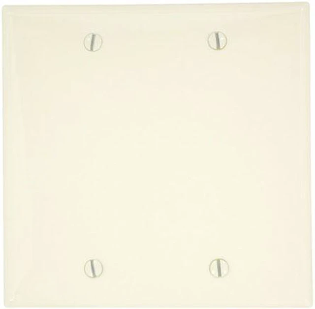 Main image of Leviton 80725-A Almond Nylon Two Gang Blank Wall Plate
