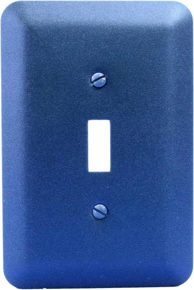 Main image of Leviton 1G Jumbo Metallic Blue Switch Cover Oversize Toggle Wall Plate 89301-MBL