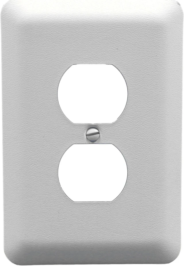 Main image of Leviton 89303-WH Metal Duplex Receptacle Wall Plate, Oversize, White