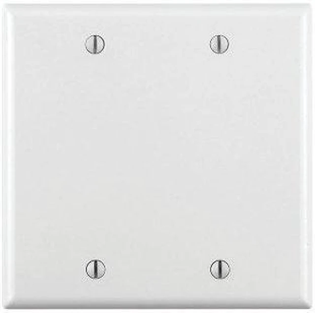 Alt view image 10 of 10 - Leviton 88025 White Two Gang Blank Wall Plate