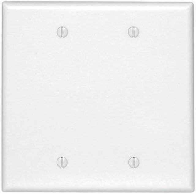 Main image of Leviton 80525-W White Midway Two Gang Blank Wall Plate