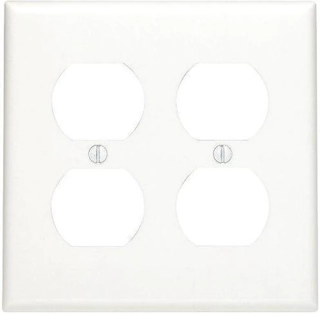 Main image of Leviton White Nylon 2-Gang Duplex Receptacle Wall Plate 80716-W