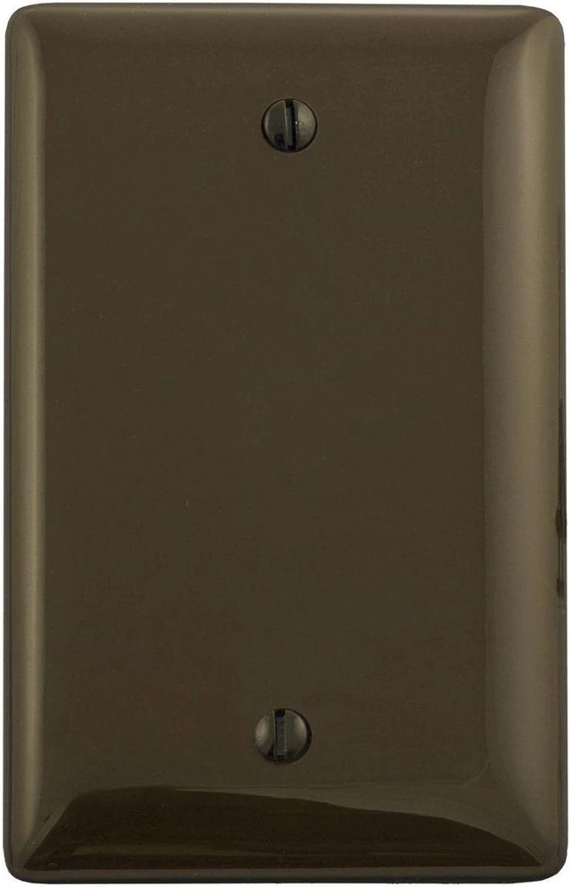 Main image of Hubbell NPJ13 1-Gang Blank Box Mount Wall Plate, Unbreakable Nylon, Mid-Size, Brown