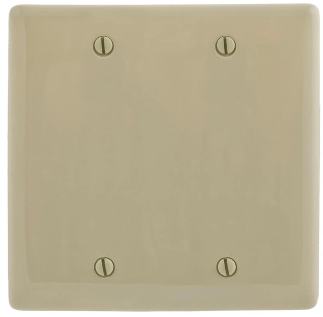 Main image of Hubbell NPJ23I Ivory Mid-Size 2-Gang Blank Nylon Box Mount Wall Plate