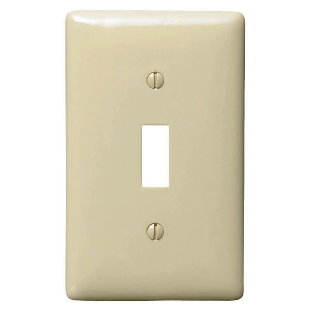 Alt view image 3 of 3 - HUBBELL WIRING DEVICE-KELLEMS NP1I Toggle Switch Wall Plate,1 Gang,Ivory