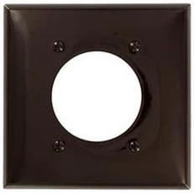 Alt view image 3 of 4 - Leviton 80726 2-Gang Flush Mount 2.15-Inch Diameter Device Receptacle Wallplate, Brown