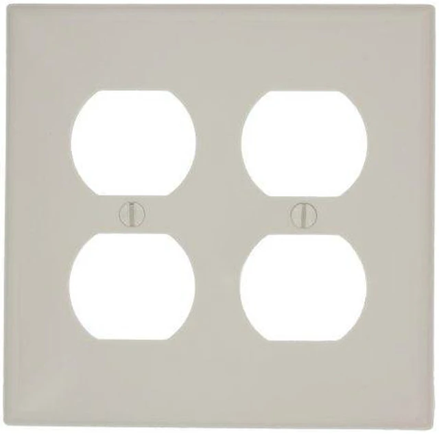 Main image of Leviton 80716-T Light Almond Nylon Two Gang Duplex Receptacle Wall Plate