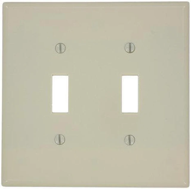 Main image of Leviton 80509-I Ivory Midway Two Gang Toggle Light Switch Wall Plate