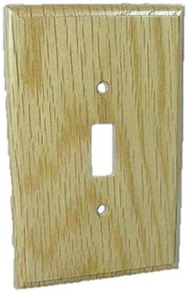 Alt view image 2 of 2 - Leviton 1-Gang Solid Wood Toggle Switch Cover Wall Plate, Jumbo Size Switchplate, 89201-OAK, Golden Oak Finish