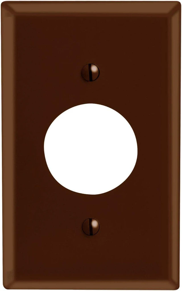 Main image of Leviton 85004 Brown Single Gang 1.406" Single Receptacle Wall Plate
