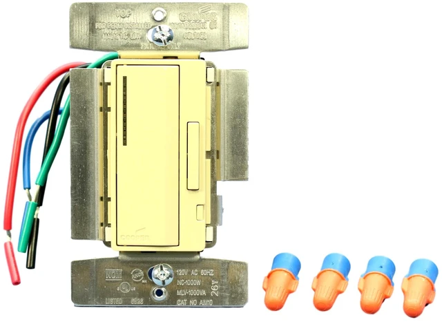 Main image of Cooper Accell AIM10-V Ivory Master Smart Dimmer Light Switch 1000W/VA 120V Magnetic Low Voltage