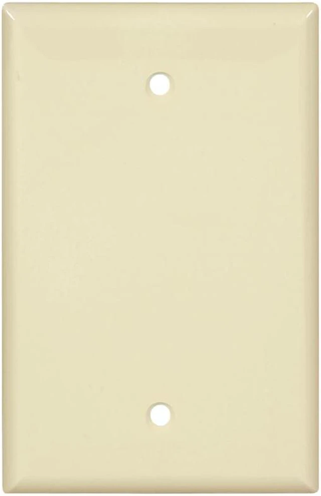 Main image of Cooper PJ13A Almond Mid-Size Unbreakable Single Gang Blank Box Mount Wall Plate