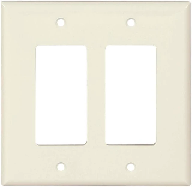 Main image of Cooper PJ262LA Light Almond Unbreakable Mid-Size Two Gang Decorator Wall Plate