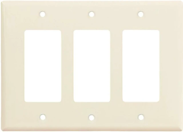 Main image of Cooper PJ263LA Light Almond Unbreakable Mid-Size Three Gang Decorator Wall Plate