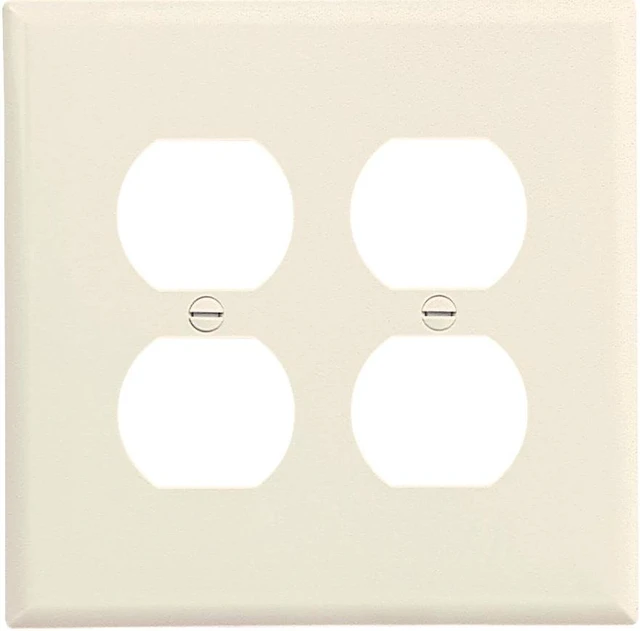 Main image of Cooper PJ82LA Light Almond Mid-Size Unbreakable Two Gang Duplex Receptacle Wall Plate