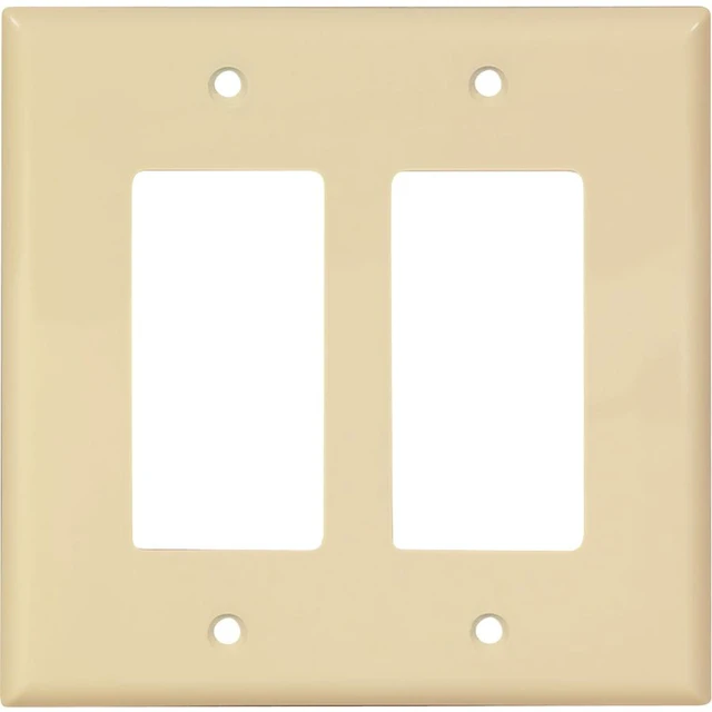 Main image of Cooper PJ262V Ivory Unbreakable Mid-Size Two Gang Decorator Wall Plate