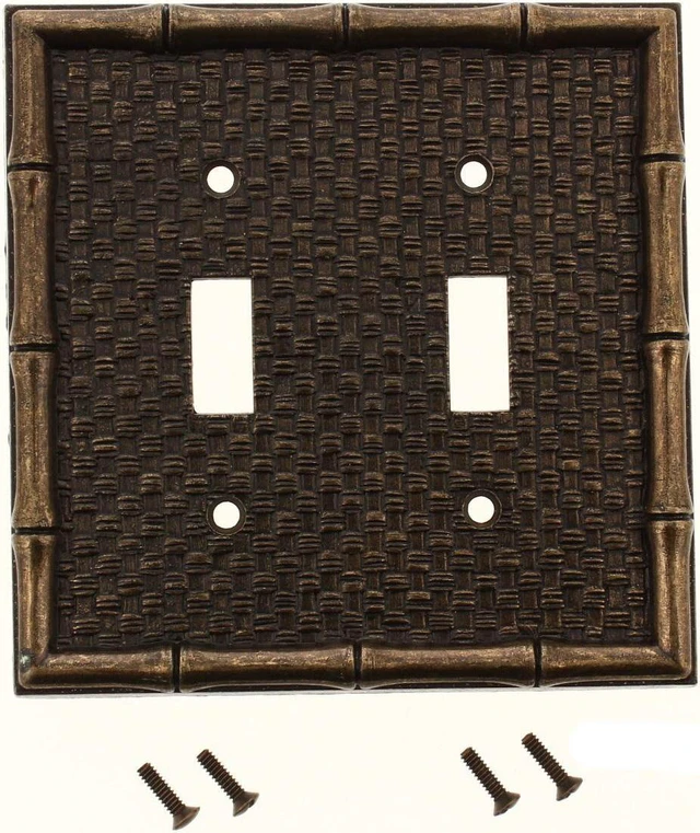 Main image of Leviton Tiki Bamboo 2-Gang Switch Cover Plate Switchplate