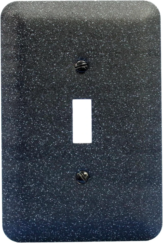 Main image of Leviton 89301-GBL Jumbo Toggle Switch Wallplate Metal Switchplate, Black Granite Finish