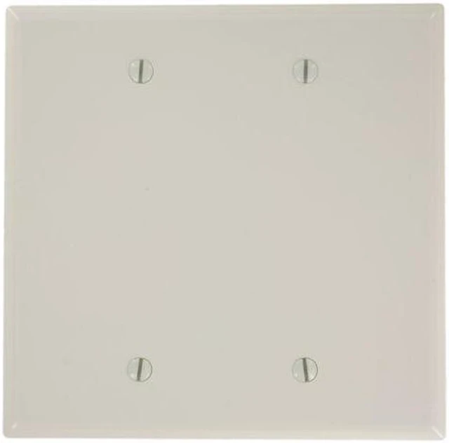 Alt view image 2 of 2 - Leviton 80525-T Light Almond Midway Two Gang Blank Wall Plate