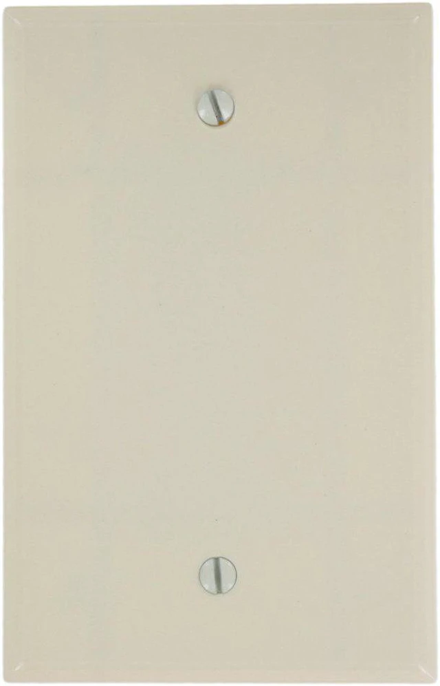 Main image of Leviton 80514-A 1-Gang No Device Blank Wallplate, Midway Size, Thermoset, Box Mount, Almond