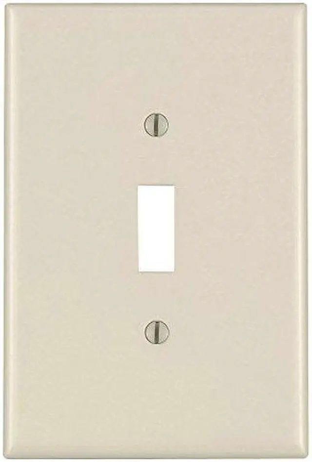 Main image of Leviton 82101 Single Gang Toggle Switch Wall Plate, Oversize, Almond