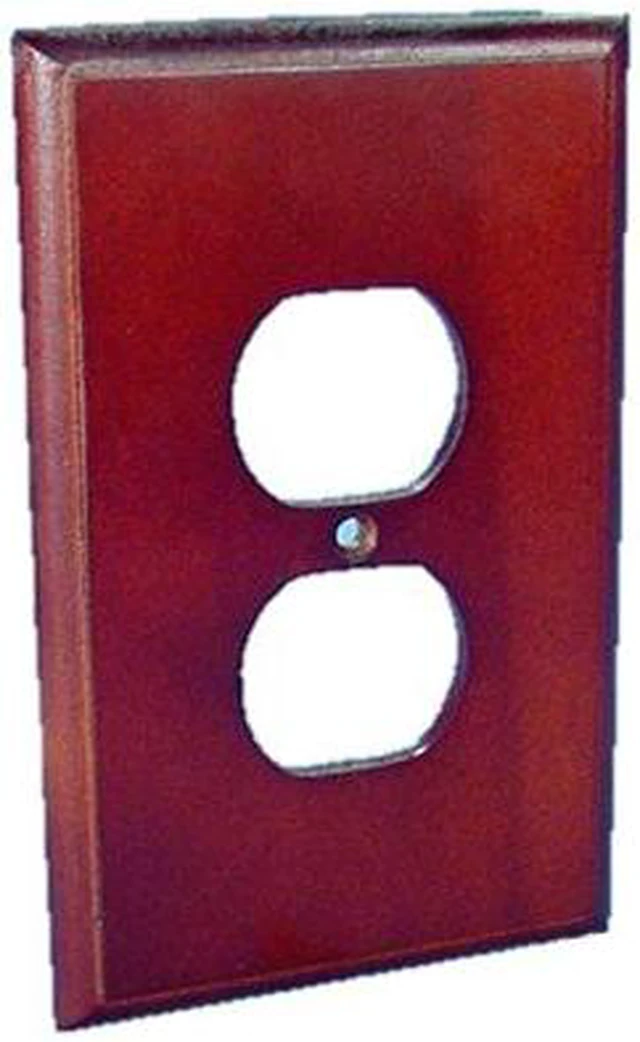 Main image of Leviton 89203-CHR 1-Gang Duplex Outlet Wallplate Cherry Wood Finish
