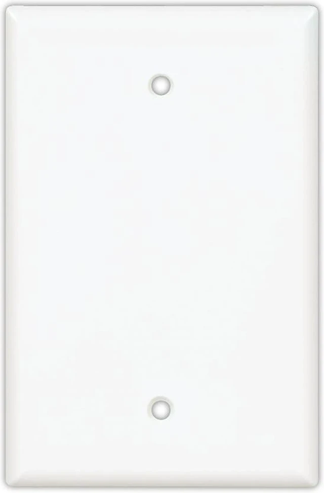 Main image of Cooper PJ13W White Mid-Size Unbreakable Single Gang Blank Box Mount Wall Plate