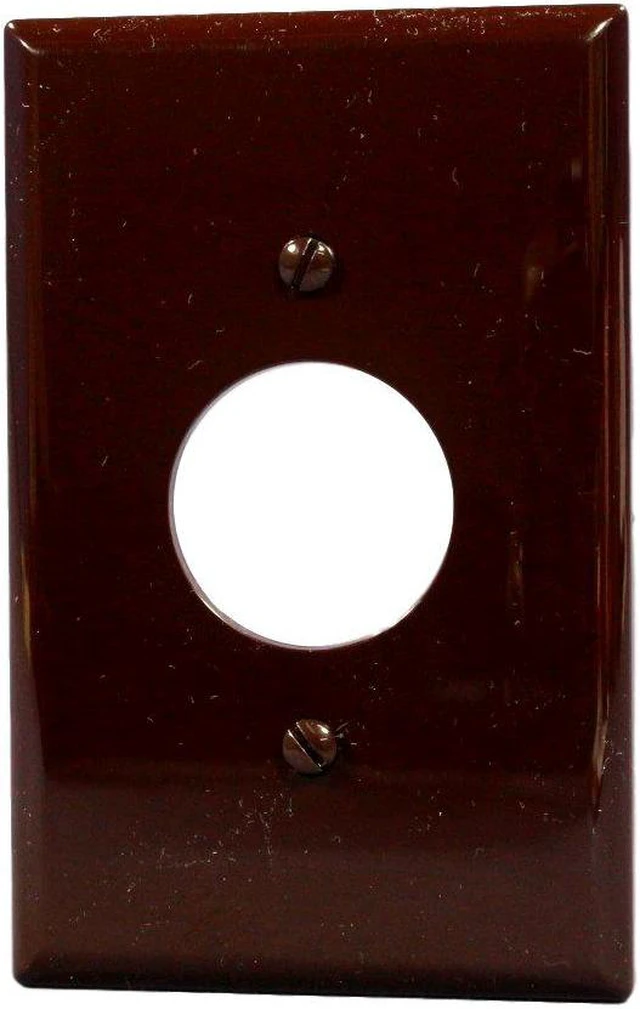Main image of Cooper PJ7B Brown Mid-Size Unbreakable Single Gang Single 1.40" Receptacle Wall Plate