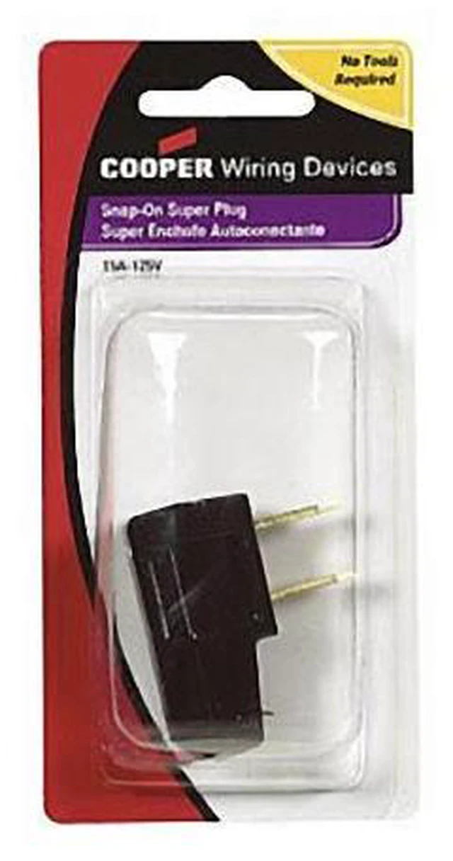 Alt view image 2 of 2 - Cooper Wiring Devices, BP2600B, 15A, 125V, Brown Right Angle Quick Attach Plug