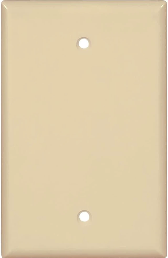 Main image of Cooper PJ13V Ivory Mid-Size Unbreakable Single Gang Blank Box Mount Wall Plate