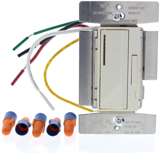 Main image of Cooper Wiring Devices AF10-A Fluorescent Master Dimmer 1000VA-120V, Compatible with Mark 10/AmbiStar/Tu-Wire Ballasts Only, Almond
