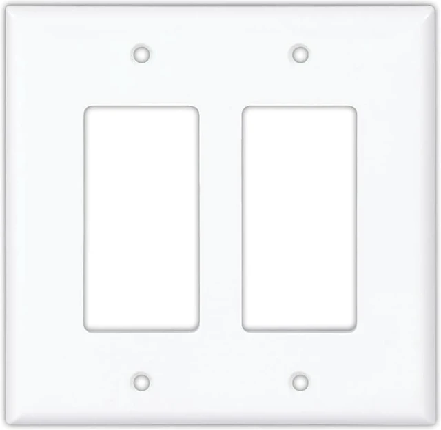 Main image of Cooper PJ262W White Unbreakable Mid-Size Two Gang Decorator Wall Plate