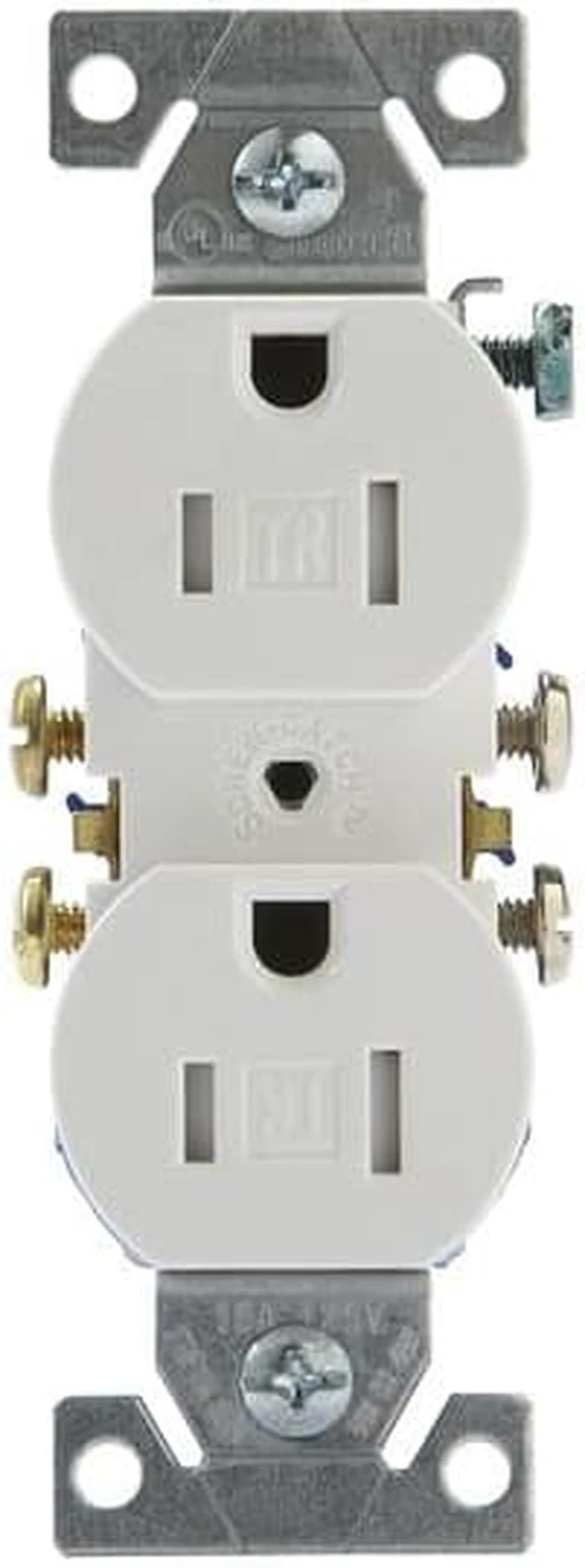 Alt view image 2 of 2 - Cooper Wiring Devices TR270W Tamper Resistant Duplex Receptacle, 15A 125V, NEMA 5-15R, 2-Pole 3-Wire, Grounding, Side Wired, Residential Grade, White (Pack of 10)