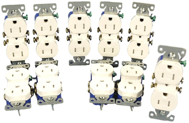 Main image of Cooper Wiring Devices TR270W Tamper Resistant Duplex Receptacle, 15A 125V, NEMA 5-15R, 2-Pole 3-Wire, Grounding, Side Wired, Residential Grade, White (Pack of 10)