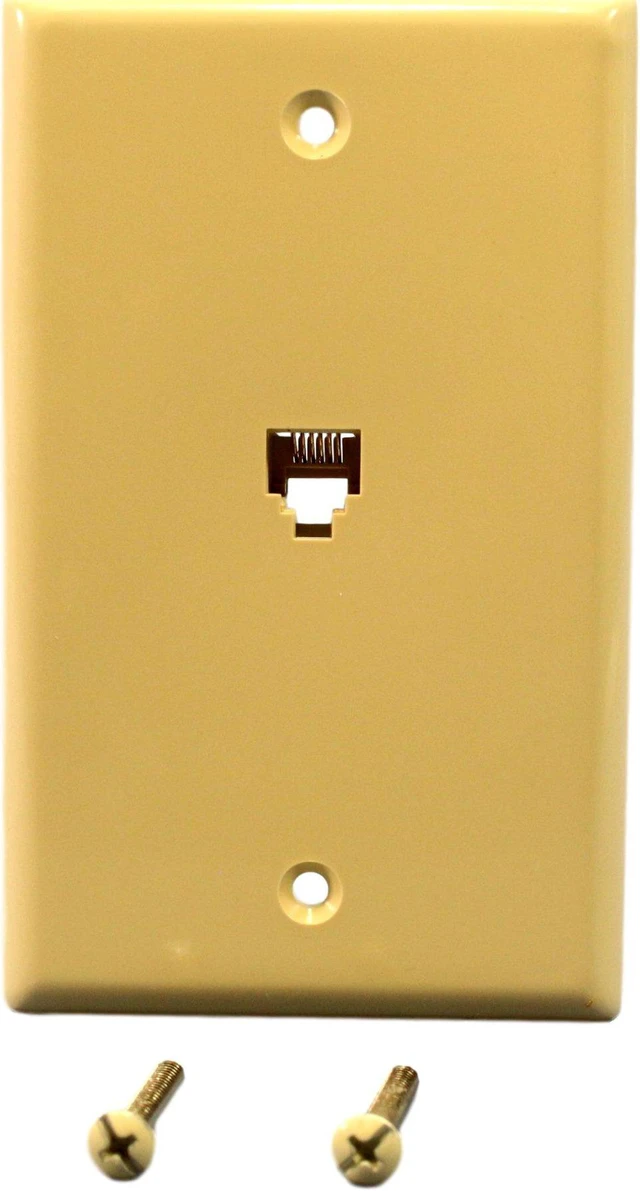 Main image of Cooper Wiring Devices 3532-6V Telephone Wall Plate, 6-Wire 6-Position Jack, Screw Terminals, Standard Size, Unbreakable Thermoplastic, Ivory